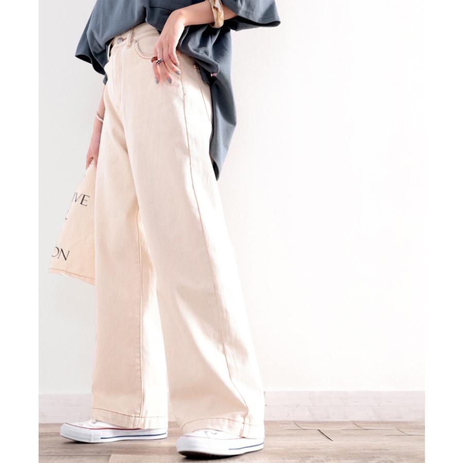 メール便  レディース 大きいサイズ 小さいサイズ パンツ ボトムス デニム ワイドパンツ 美脚 春 夏 秋 | classicalelf | 06