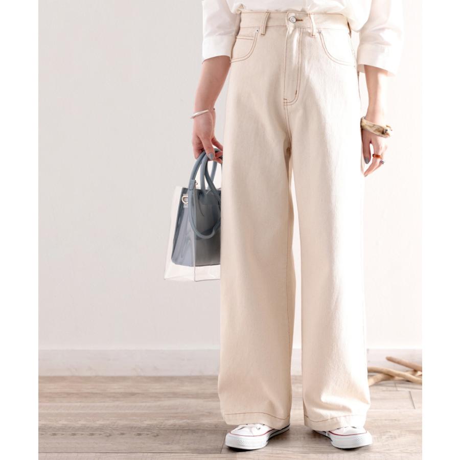 メール便  レディース 大きいサイズ 小さいサイズ パンツ ボトムス デニム ワイドパンツ 美脚 春 夏 秋 | classicalelf | 08
