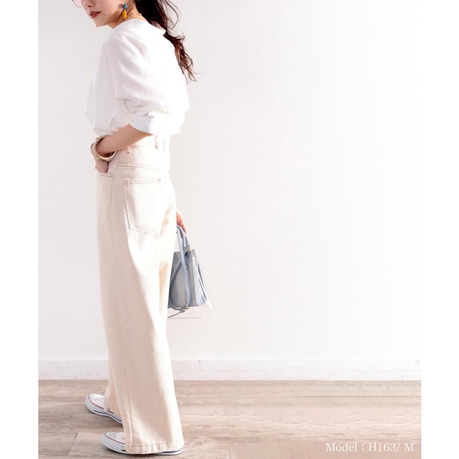 メール便  レディース 大きいサイズ 小さいサイズ パンツ ボトムス デニム ワイドパンツ 美脚 春 夏 秋 | classicalelf | 09