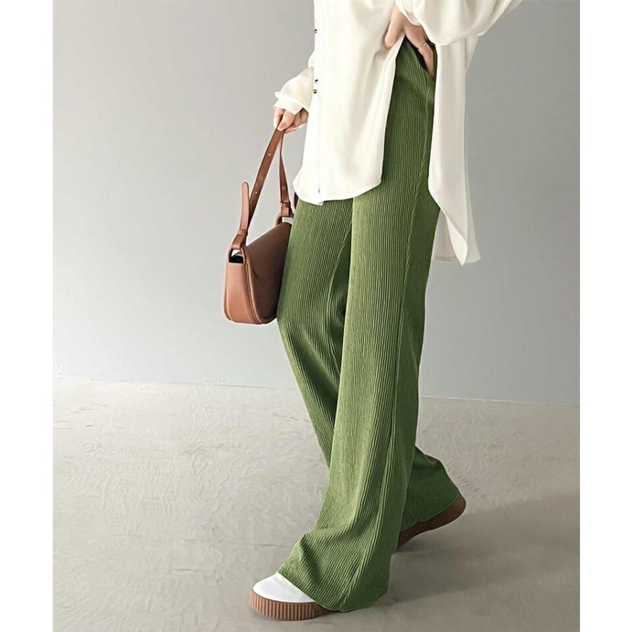 ボトムス パンツ レディース フルレングス ゆったり 美脚 吸水速乾 UVカット ハイブリット セミフレア クレープ素材 きれいめ体型カバー 大きいサイズ | classicalelf | 10