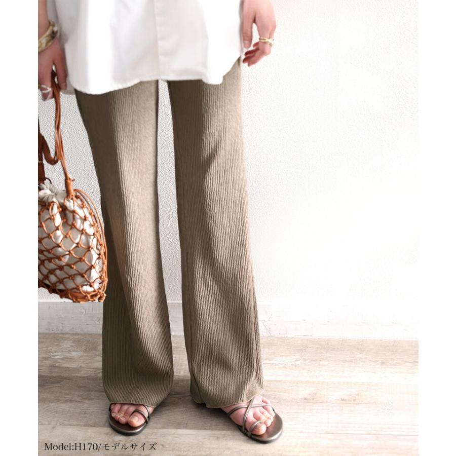 ボトムス パンツ レディース フルレングス ゆったり 美脚 吸水速乾 UVカット ハイブリット セミフレア クレープ素材 きれいめ体型カバー 大きいサイズ | classicalelf | 14