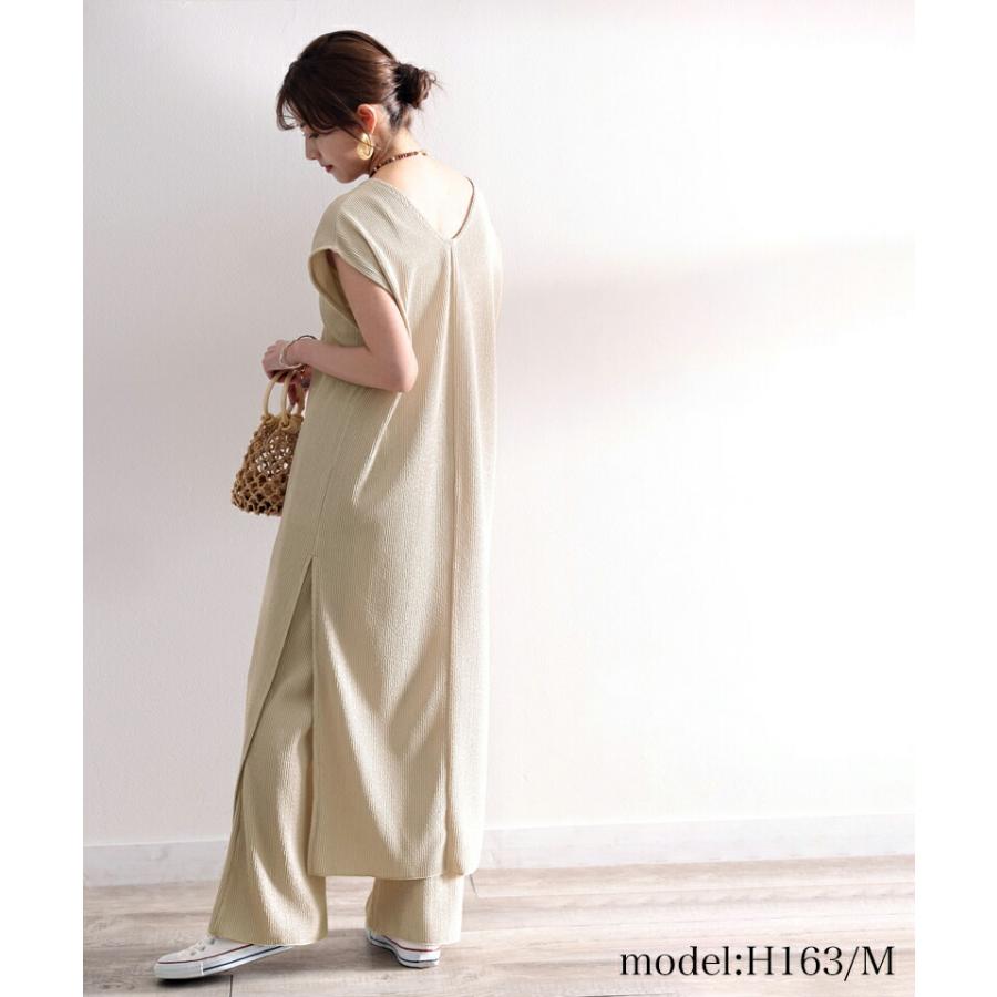 ボトムス パンツ レディース フルレングス ゆったり 美脚 吸水速乾 UVカット ハイブリット セミフレア クレープ素材 きれいめ体型カバー 大きいサイズ | classicalelf | 06