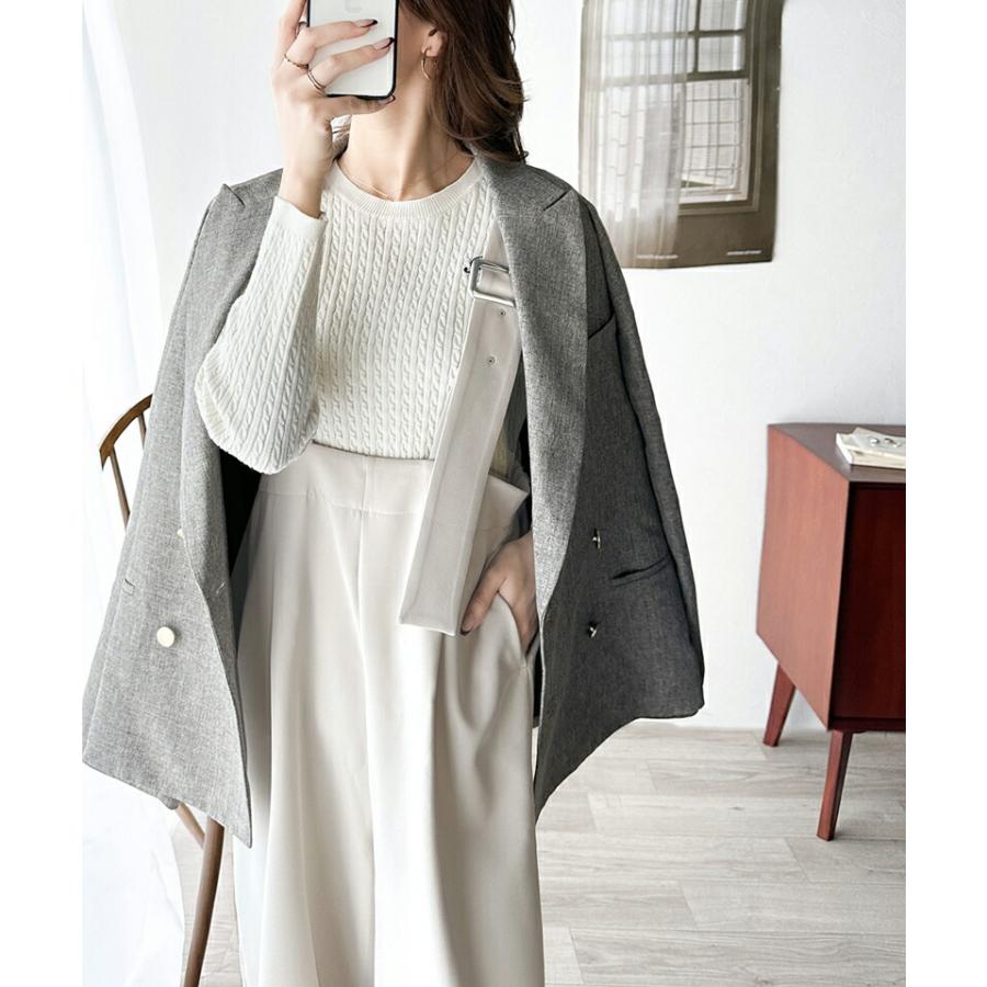 サロペット レディース アシメ バックル ベルト サロペ 肩紐 調節 ウエスト ゴム ハイウエスト 高見え 美脚魅せ ゆるっと オーバーサイズ | classicalelf | 09