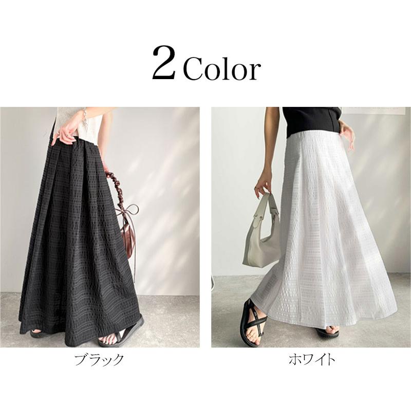 【 クラシカルエルフ classical elf 】 ボトムス スカート レディース ふんわり 愛され シルエット チェック レース サッカー素材 ジャガード | classicalelf | 01