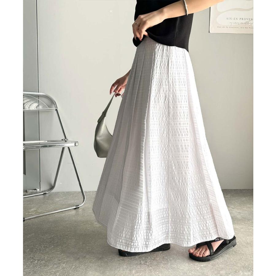 【 クラシカルエルフ classical elf 】 ボトムス スカート レディース ふんわり 愛され シルエット チェック レース サッカー素材 ジャガード | classicalelf | 03