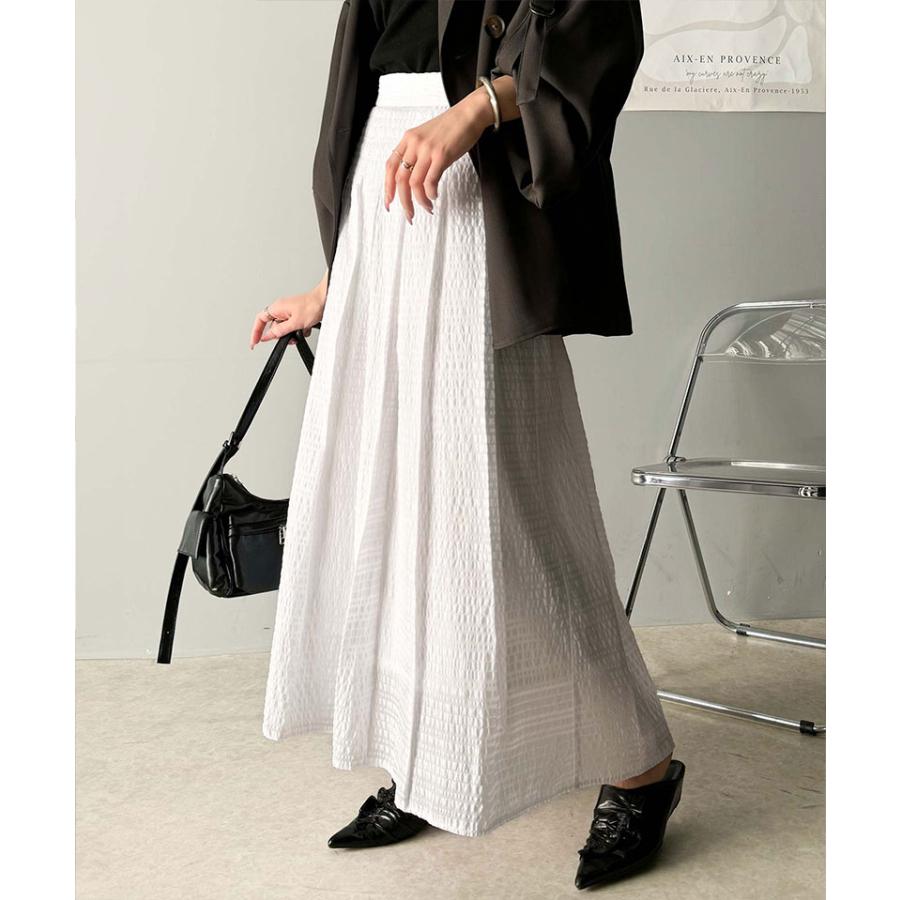 【 クラシカルエルフ classical elf 】 ボトムス スカート レディース ふんわり 愛され シルエット チェック レース サッカー素材 ジャガード | classicalelf | 07