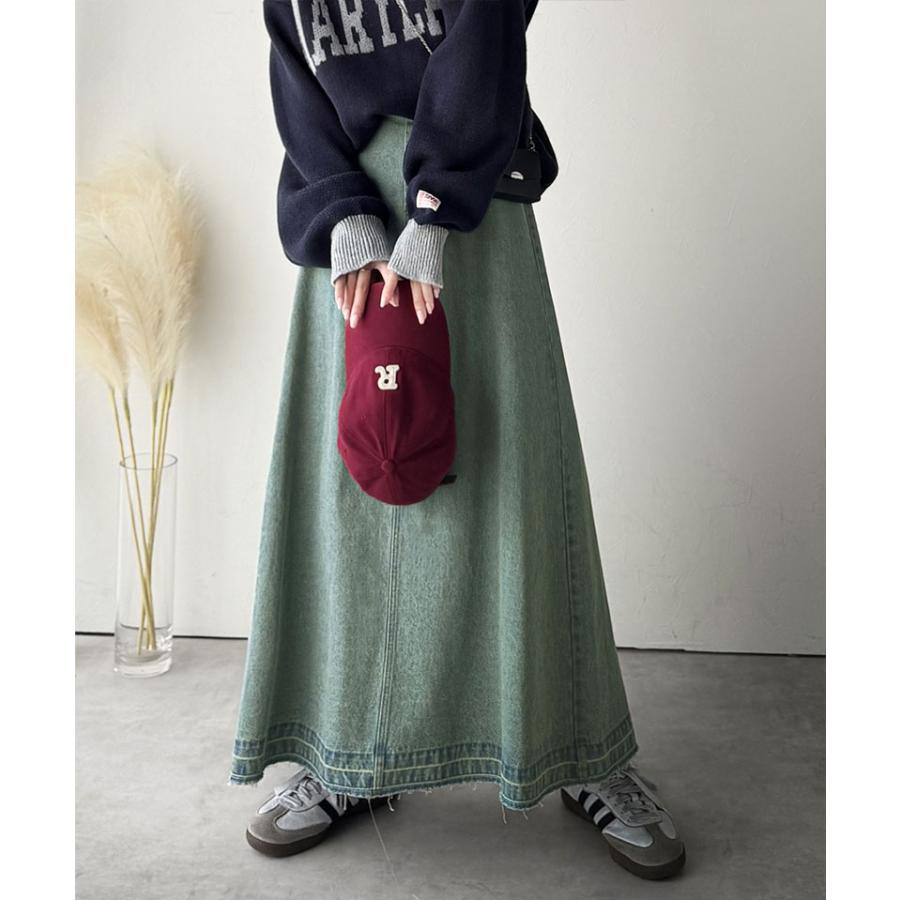 【 クラシカルエルフ classical elf 】ボトムス スカート ロング 秋冬 レディース 綿 100％ フレア デニムスカート ロング丈 フリンジ ヴィンテージ | classicalelf | 10