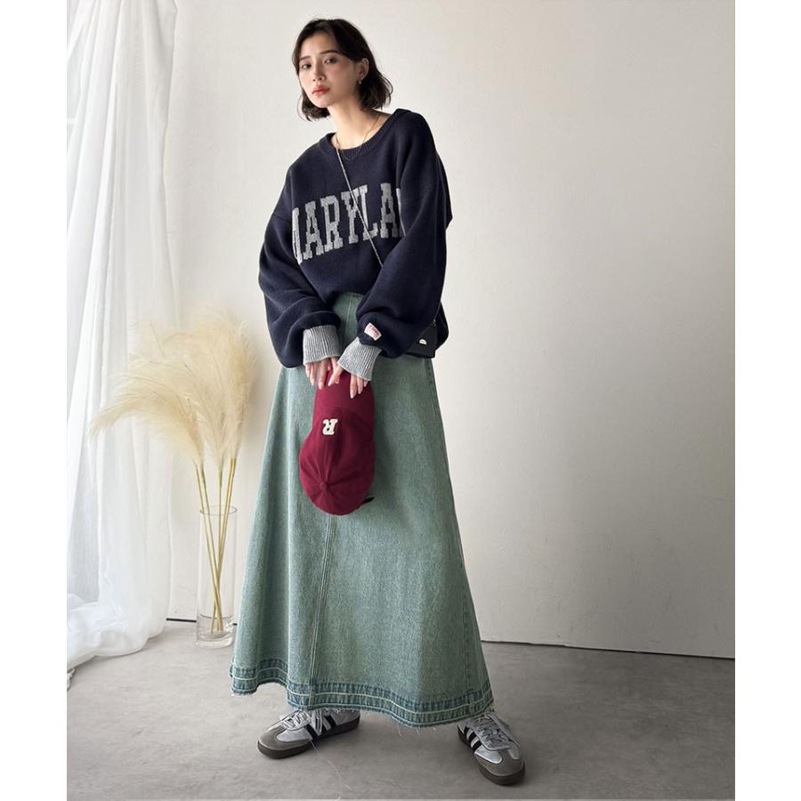 【 クラシカルエルフ classical elf 】ボトムス スカート ロング 秋冬 レディース 綿 100％ フレア デニムスカート ロング丈 フリンジ ヴィンテージ | classicalelf | 12