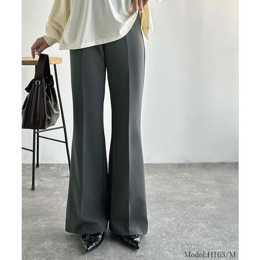 【 クラシカルエルフ classical elf 】ボトムス レディース 秋冬 パンツ 【UVカット・防しわ機能】 洗濯機 OK 美脚シルエット フレアパンツ | classicalelf | 11