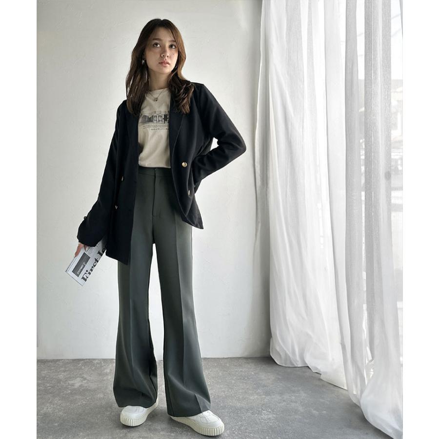 【 クラシカルエルフ classical elf 】ボトムス レディース 秋冬 パンツ 【UVカット・防しわ機能】 洗濯機 OK 美脚シルエット フレアパンツ | classicalelf | 14