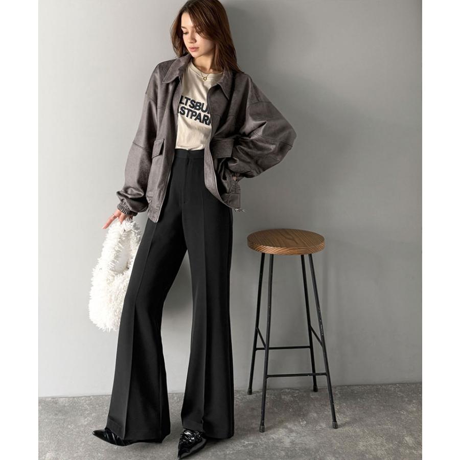 【 クラシカルエルフ classical elf 】ボトムス レディース 秋冬 パンツ 【UVカット・防しわ機能】 洗濯機 OK 美脚シルエット フレアパンツ | classicalelf | 04