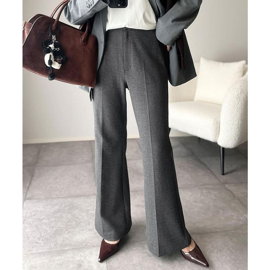 【 クラシカルエルフ classical elf 】 ボトムス レディース 冬 ゴム パンツ フレアパンツ ブラッシュドジャージ スタイルアップ フレアシルエット | classicalelf | 10