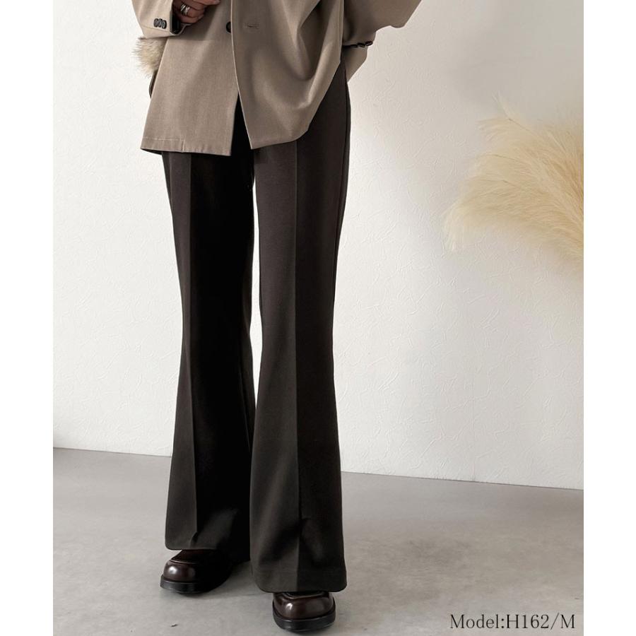 【 クラシカルエルフ classical elf 】 ボトムス レディース 冬 ゴム パンツ フレアパンツ ブラッシュドジャージ スタイルアップ フレアシルエット | classicalelf | 12