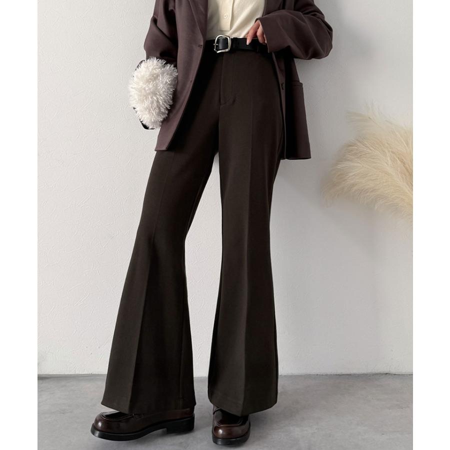 【 クラシカルエルフ classical elf 】 ボトムス レディース 冬 ゴム パンツ フレアパンツ ブラッシュドジャージ スタイルアップ フレアシルエット | classicalelf | 15