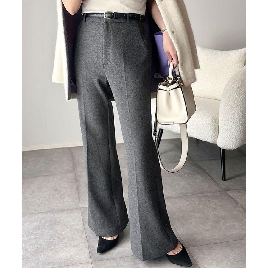 【 クラシカルエルフ classical elf 】 ボトムス レディース 冬 ゴム パンツ フレアパンツ ブラッシュドジャージ スタイルアップ フレアシルエット | classicalelf | 08