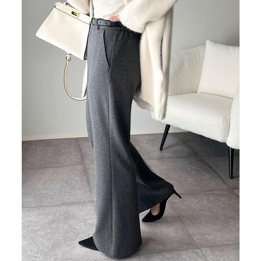 【 クラシカルエルフ classical elf 】 ボトムス レディース 冬 ゴム パンツ フレアパンツ ブラッシュドジャージ スタイルアップ フレアシルエット | classicalelf | 09