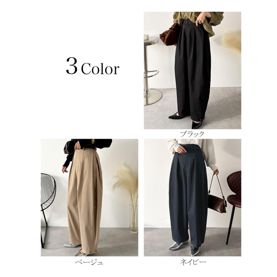 【 クラシカルエルフ classical elf 】 ボトムス レディース パンツ カーブパンツ サイドホールド 深タック 立体カーブ モード たっぷりシルエット | classicalelf | 01