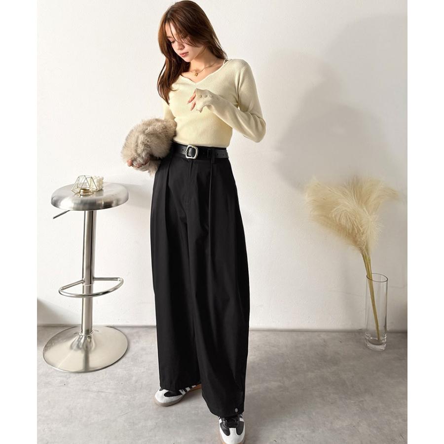 【 クラシカルエルフ classical elf 】 ボトムス レディース パンツ カーブパンツ サイドホールド 深タック 立体カーブ モード たっぷりシルエット | classicalelf | 03