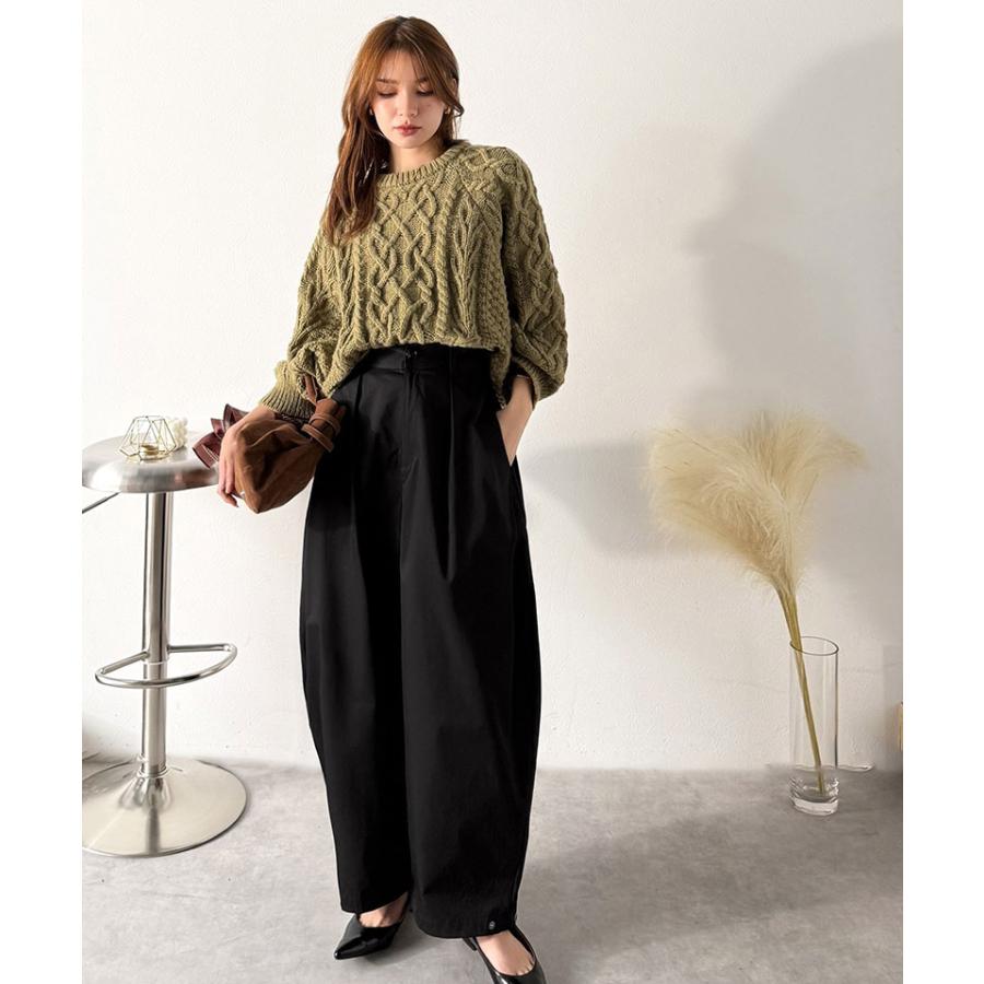 【 クラシカルエルフ classical elf 】 ボトムス レディース パンツ カーブパンツ サイドホールド 深タック 立体カーブ モード たっぷりシルエット | classicalelf | 05