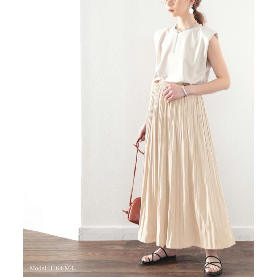 レディース 大きいサイズ ボトムス スカート マキシ丈 ロング ギャザー プリーツ ウエスト総ゴム 楽チン ポリエステルローン生地 裏地あり 薄手 軽い | classicalelf | 12