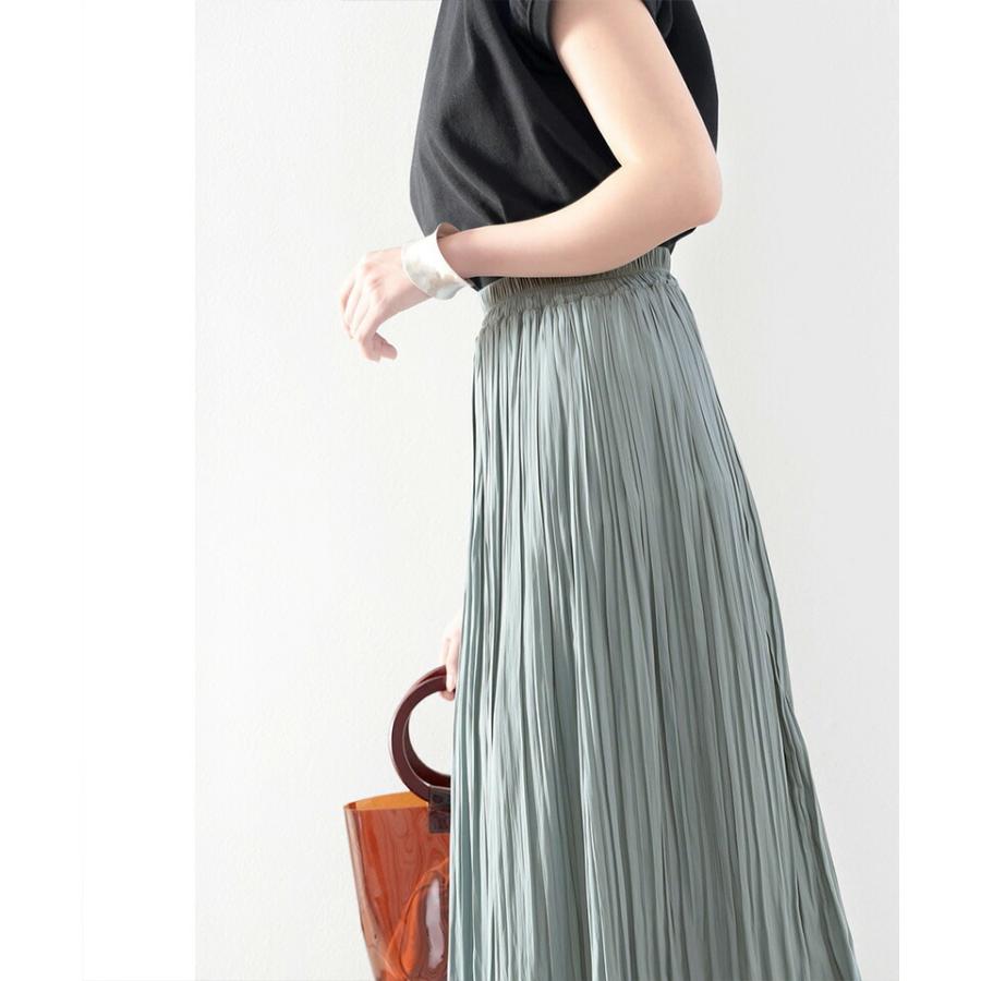 レディース 大きいサイズ ボトムス スカート マキシ丈 ロング ギャザー プリーツ ウエスト総ゴム 楽チン ポリエステルローン生地 裏地あり 薄手 軽い | classicalelf | 04