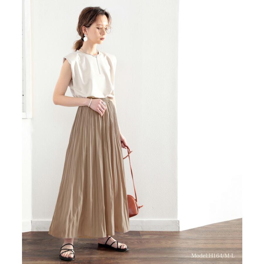 レディース 大きいサイズ ボトムス スカート マキシ丈 ロング ギャザー プリーツ ウエスト総ゴム 楽チン ポリエステルローン生地 裏地あり 薄手 軽い | classicalelf | 06