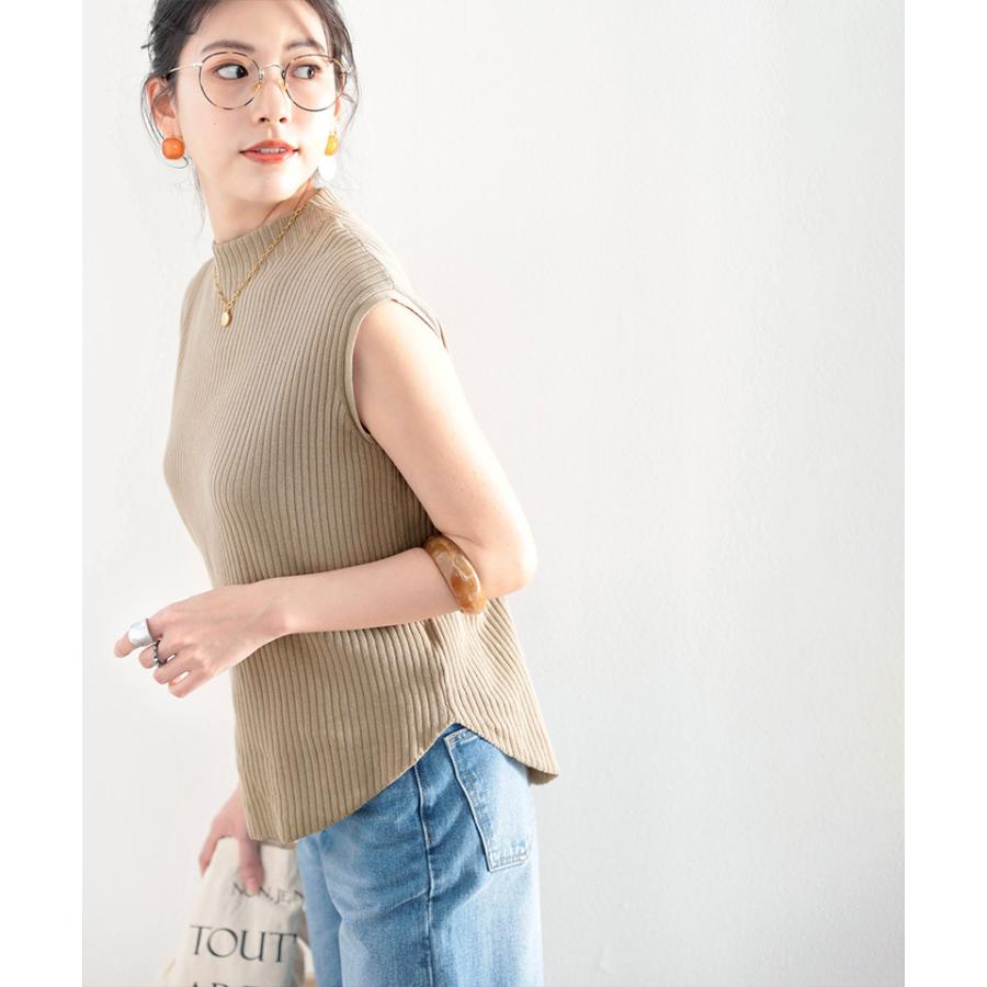うさとの服 usaato エンジェル フレンチスリーブ ハイネック トップス もっちり柔らかい。プチハイネックフレンチスリーブサマーニット