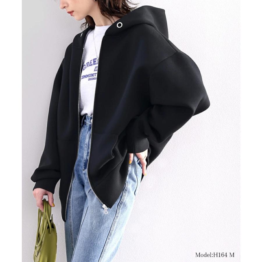 アウター パーカー ジップアップ レディース 大きいサイズ オーバーサイズ ゆったり 長袖 マシュマロ ビッグシルエット 大きめ 高見え 着回し ミドル | classicalelf | 12