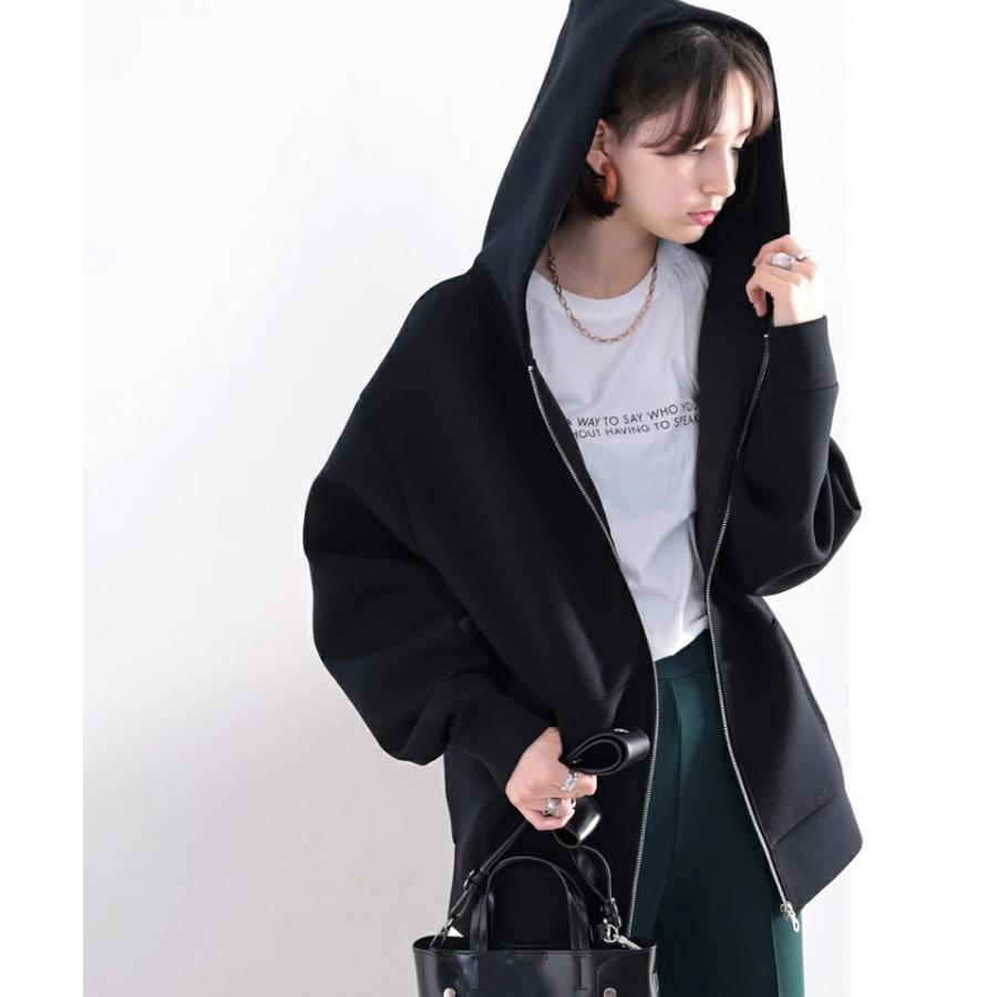 アウター パーカー ジップアップ レディース 大きいサイズ オーバーサイズ ゆったり 長袖 マシュマロ ビッグシルエット 大きめ 高見え 着回し ミドル | classicalelf | 14