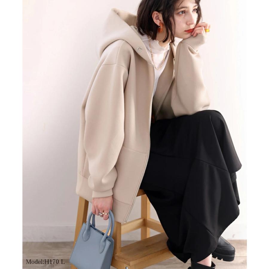 アウター パーカー ジップアップ レディース 大きいサイズ オーバーサイズ ゆったり 長袖 マシュマロ ビッグシルエット 大きめ 高見え 着回し ミドル | classicalelf | 07