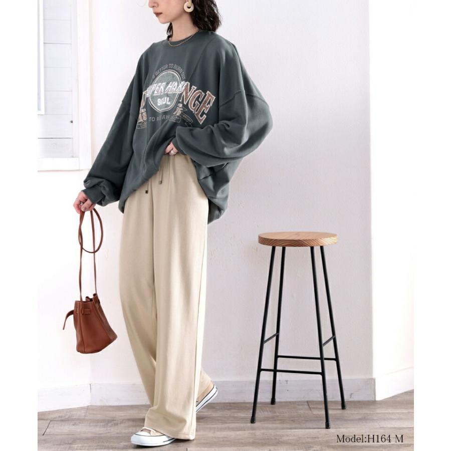 【sustaina+】レディース ボトムス パンツ 暖か 吸湿発熱 オーガニック コットン イージー フレア パンツ 大きいサイズ ゴム ゆったり 秋 冬 S M L XL | classicalelf | 10