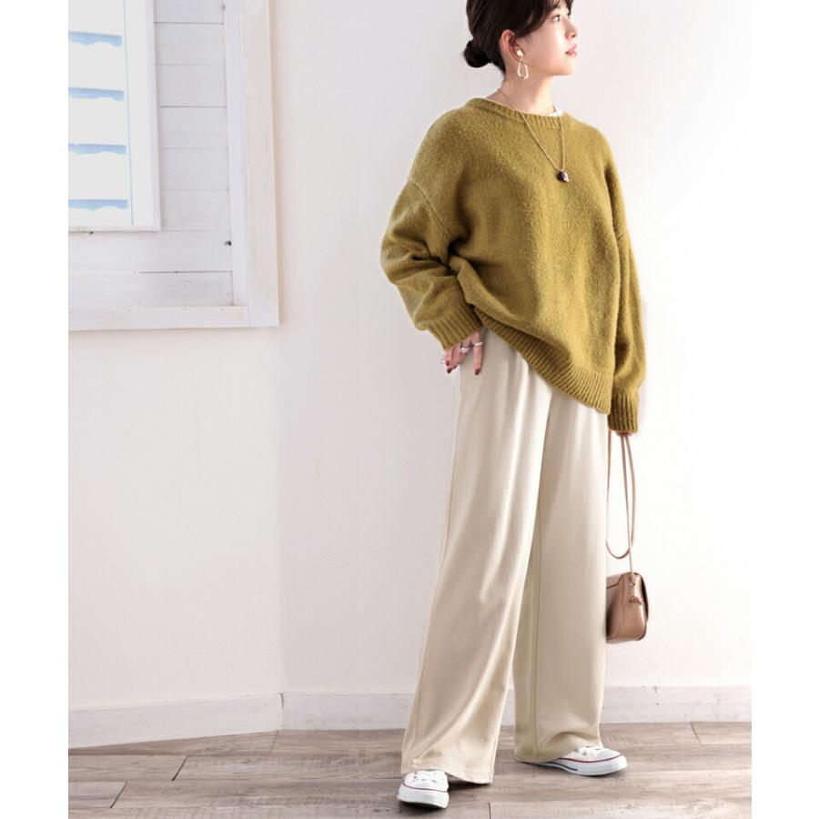 【sustaina+】レディース ボトムス パンツ 暖か 吸湿発熱 オーガニック コットン イージー フレア パンツ 大きいサイズ ゴム ゆったり 秋 冬 S M L XL | classicalelf | 13