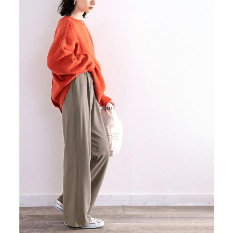 【sustaina+】レディース ボトムス パンツ 暖か 吸湿発熱 オーガニック コットン イージー フレア パンツ 大きいサイズ ゴム ゆったり 秋 冬 S M L XL | classicalelf | 15