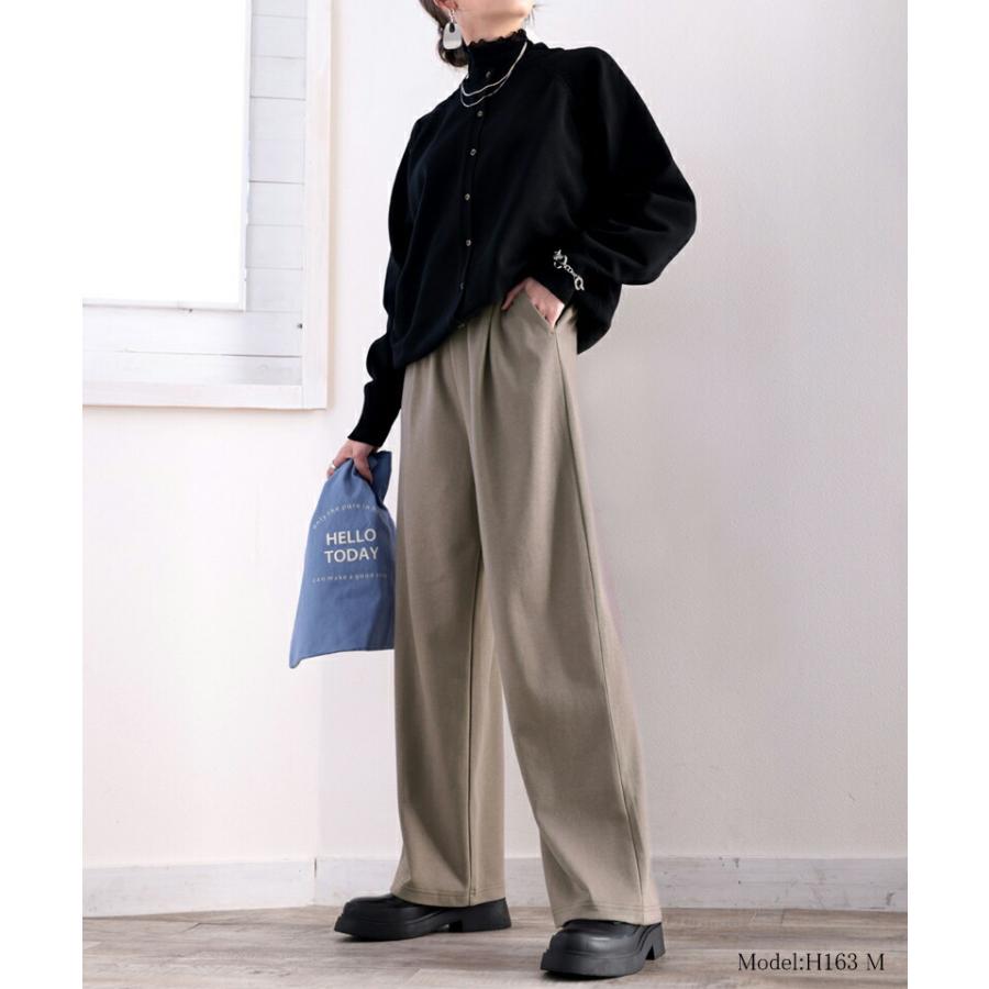 【sustaina+】レディース ボトムス パンツ 暖か 吸湿発熱 オーガニック コットン イージー フレア パンツ 大きいサイズ ゴム ゆったり 秋 冬 S M L XL | classicalelf | 16