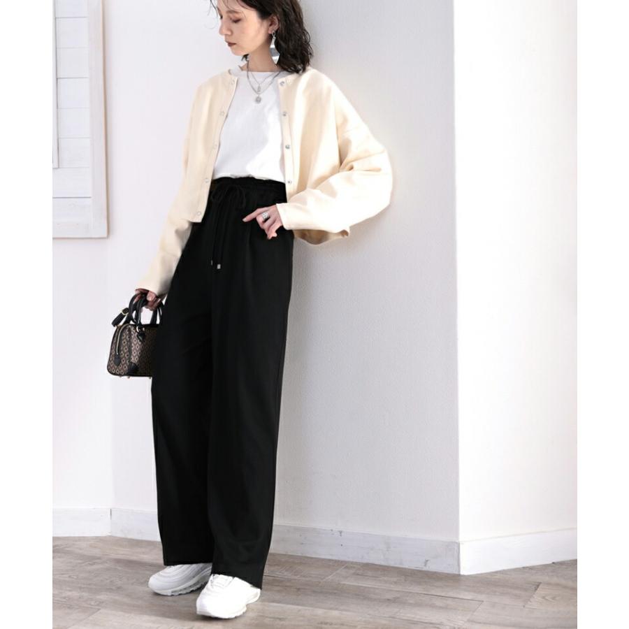 【sustaina+】レディース ボトムス パンツ 暖か 吸湿発熱 オーガニック コットン イージー フレア パンツ 大きいサイズ ゴム ゆったり 秋 冬 S M L XL | classicalelf | 08