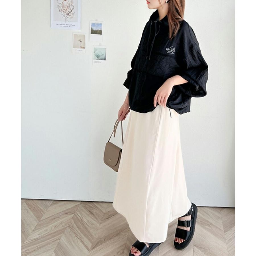 トップス Tシャツ レディース ワンポイント 胸 パラソル 刺繍 シアー 素材 ハーフジップ プルオーバー 裾 ドロスト 仕様 オーバーシルエット | classicalelf | 11