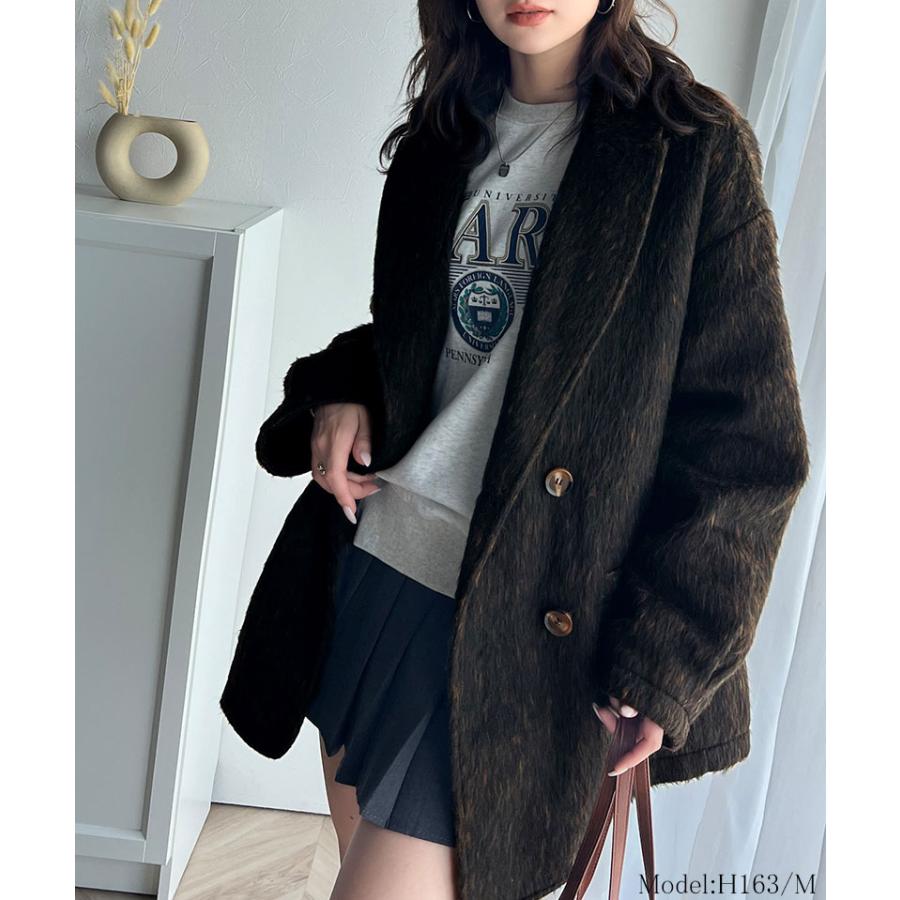 ジャケット・アウター archive velor double chester coat BLK M archive velor double chester coat BLK M