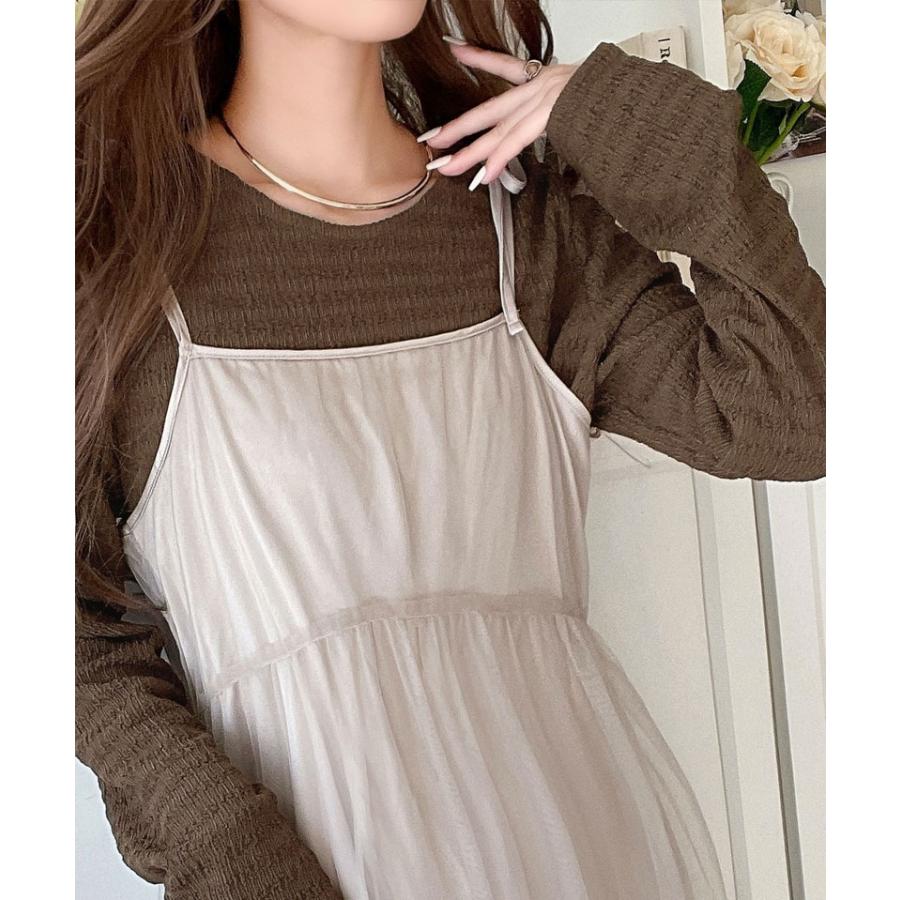 トップス Tシャツ カットソー レディース ジャガード クルーネック 長袖 プルオーバー ベーシック レイヤードスタイル インナー 着 | classicalelf | 10