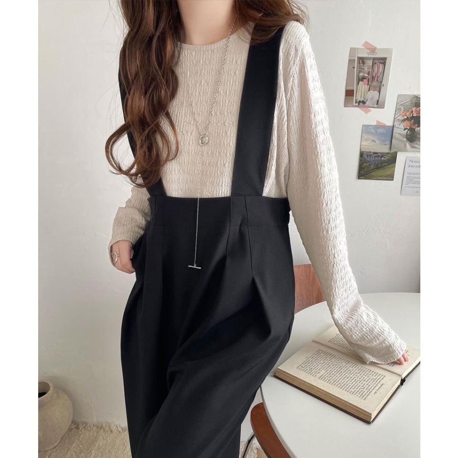 トップス Tシャツ カットソー レディース ジャガード クルーネック 長袖 プルオーバー ベーシック レイヤードスタイル インナー 着 | classicalelf | 13