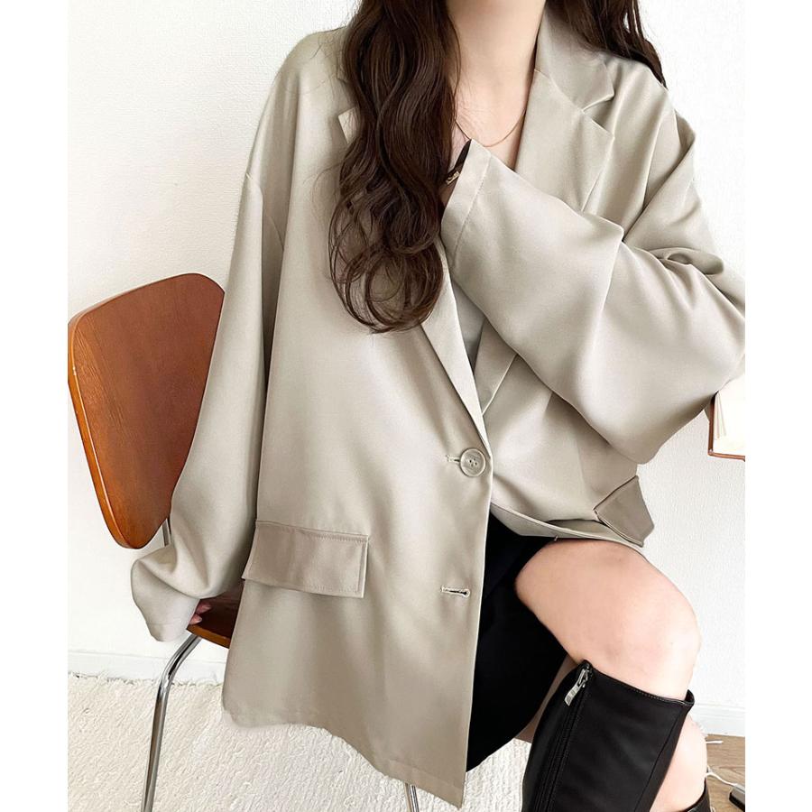アウター ジャケット レディース レザー ライク 切替 ダブル テーラード JK 上品見え サイド | classicalelf | 03
