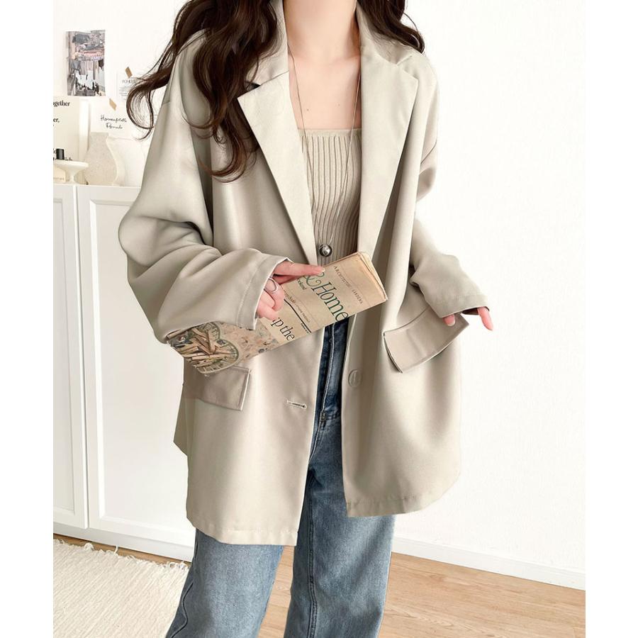 アウター ジャケット レディース レザー ライク 切替 ダブル テーラード JK 上品見え サイド | classicalelf | 07