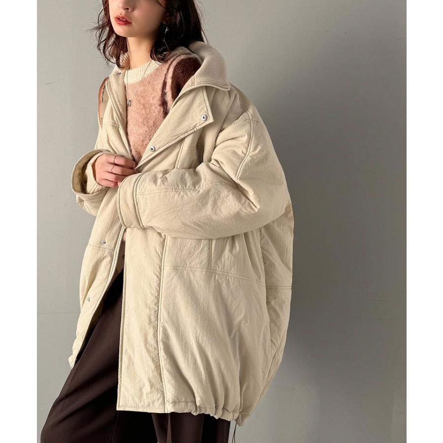 アウター ジャケット レディース 襟 リブ 裾 ドロスト 付き 中綿 モンスターアウター 男女兼用 ユニセックス メンズ ゆるっと オーバーサイズ | classicalelf | 14