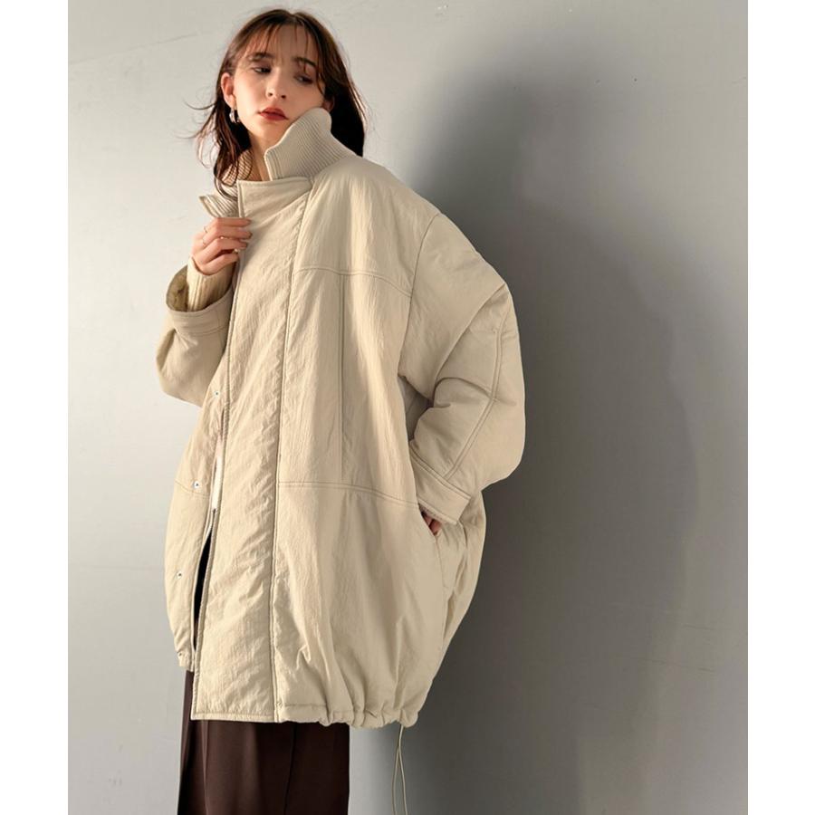 アウター ジャケット レディース 襟 リブ 裾 ドロスト 付き 中綿 モンスターアウター 男女兼用 ユニセックス メンズ ゆるっと オーバーサイズ | classicalelf | 15