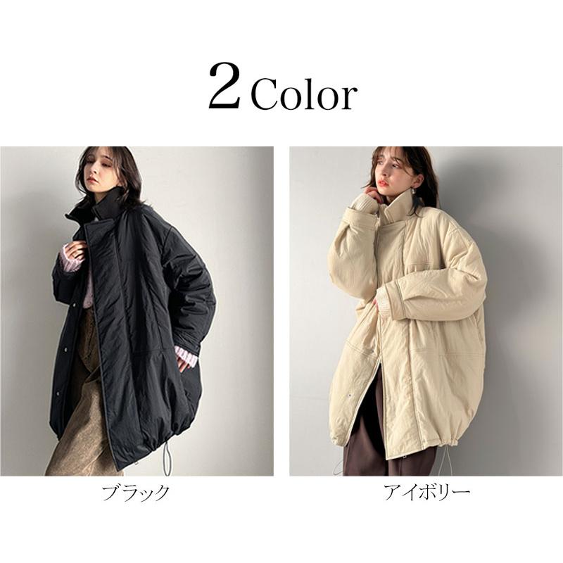 アウター ジャケット レディース 襟 リブ 裾 ドロスト 付き 中綿 モンスターアウター 男女兼用 ユニセックス メンズ ゆるっと オーバーサイズ | classicalelf | 01