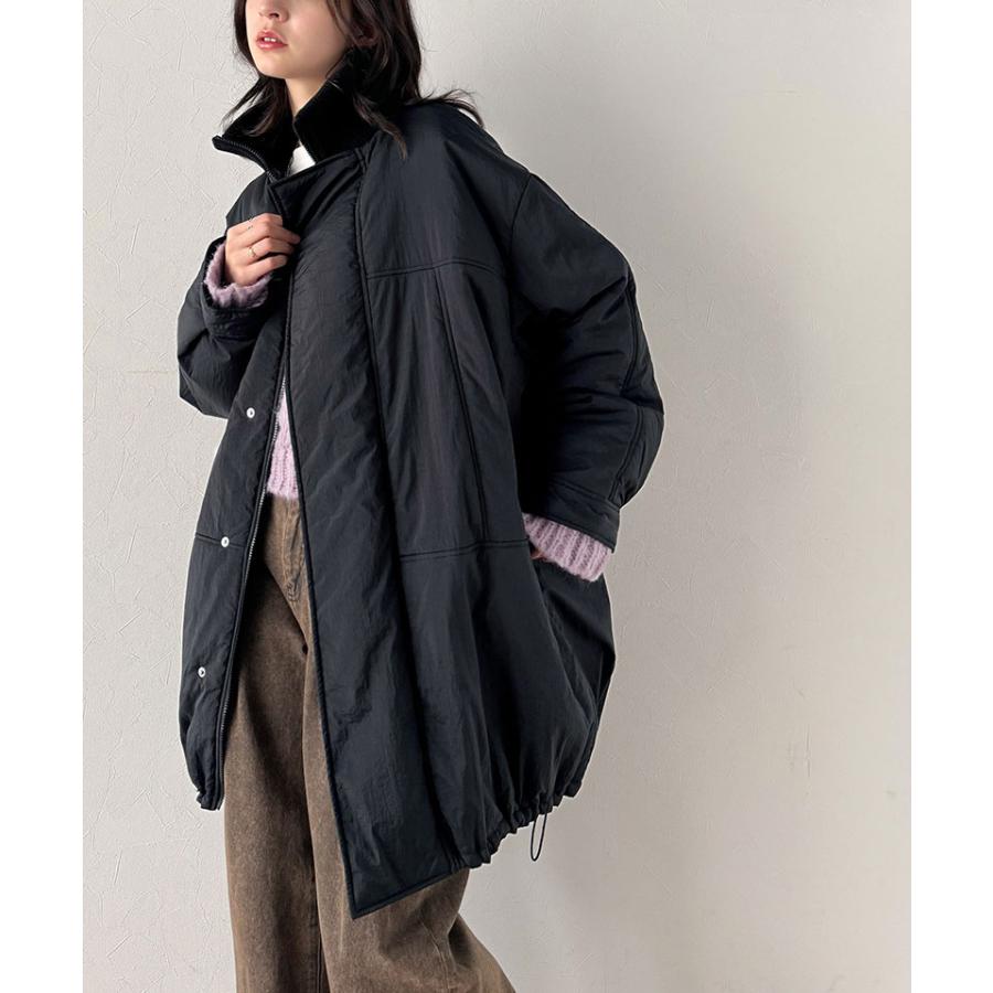 アウター ジャケット レディース 襟 リブ 裾 ドロスト 付き 中綿 モンスターアウター 男女兼用 ユニセックス メンズ ゆるっと オーバーサイズ | classicalelf | 04