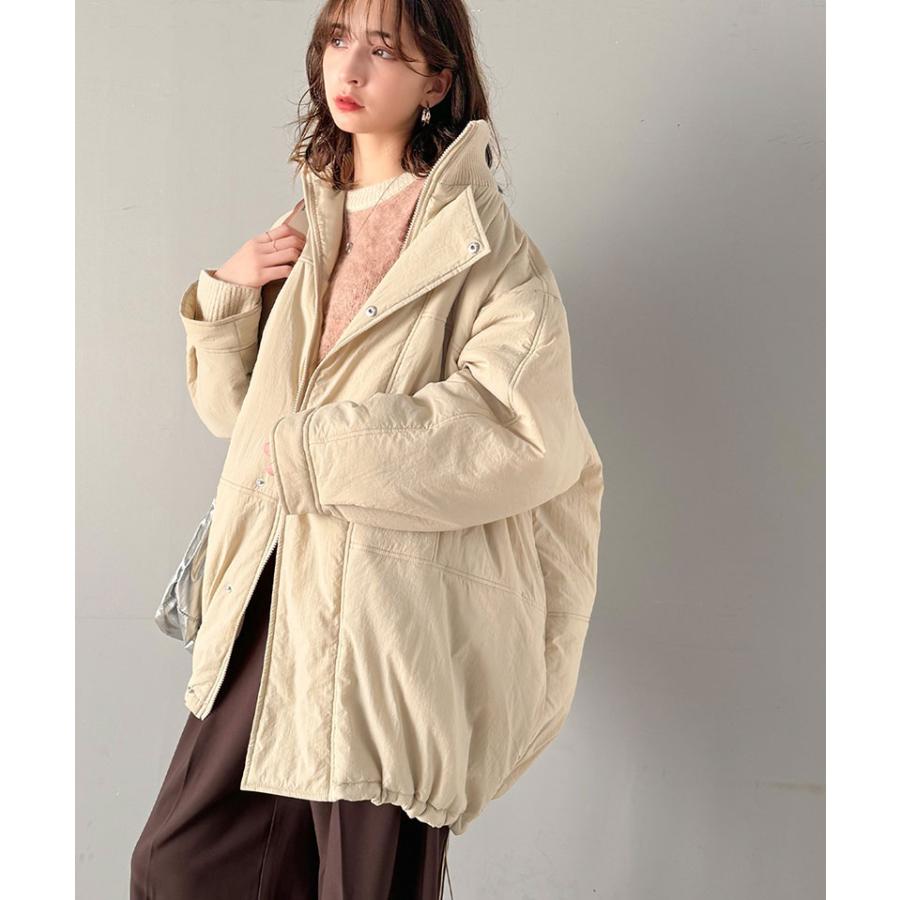 アウター ジャケット レディース 襟 リブ 裾 ドロスト 付き 中綿 モンスターアウター 男女兼用 ユニセックス メンズ ゆるっと オーバーサイズ | classicalelf | 09