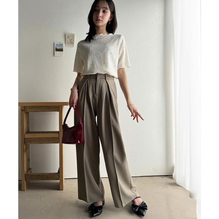 【 クラシカルエルフ classical elf 】 tシャツ レディース 半袖 トップス カットソー 夏スタイル ビジュー ジャガード 半袖 洗練 大人可愛い | classicalelf | 04