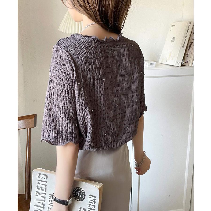 【 クラシカルエルフ classical elf 】 tシャツ レディース 半袖 トップス カットソー 夏スタイル ビジュー ジャガード 半袖 洗練 大人可愛い | classicalelf | 09