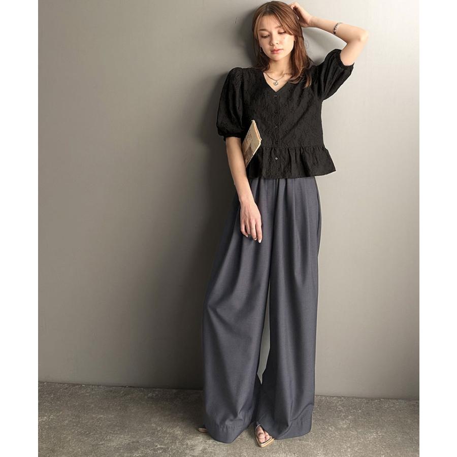 【 クラシカルエルフ classical elf 】 ブラウス レディース 半袖 レース トップス ショート丈 花柄 フラワー Vネック 綿100％ 大人っぽい | classicalelf | 10