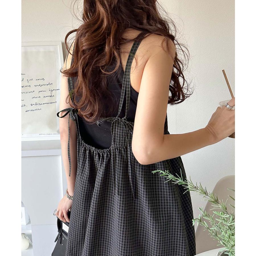 クラシカルエルフ classical elf ワンピース 夏 レディース キャミワンピ ギンガムチェック 主役級 ダブルストラップ バックオープン 大人 | classicalelf | 10